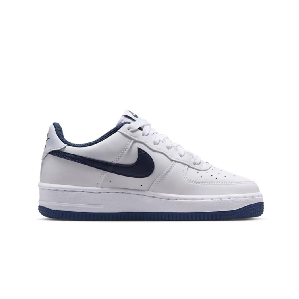 Nike Air Force 1 Big Kids' Shoes (White/Football Grey/Midnight Navy)