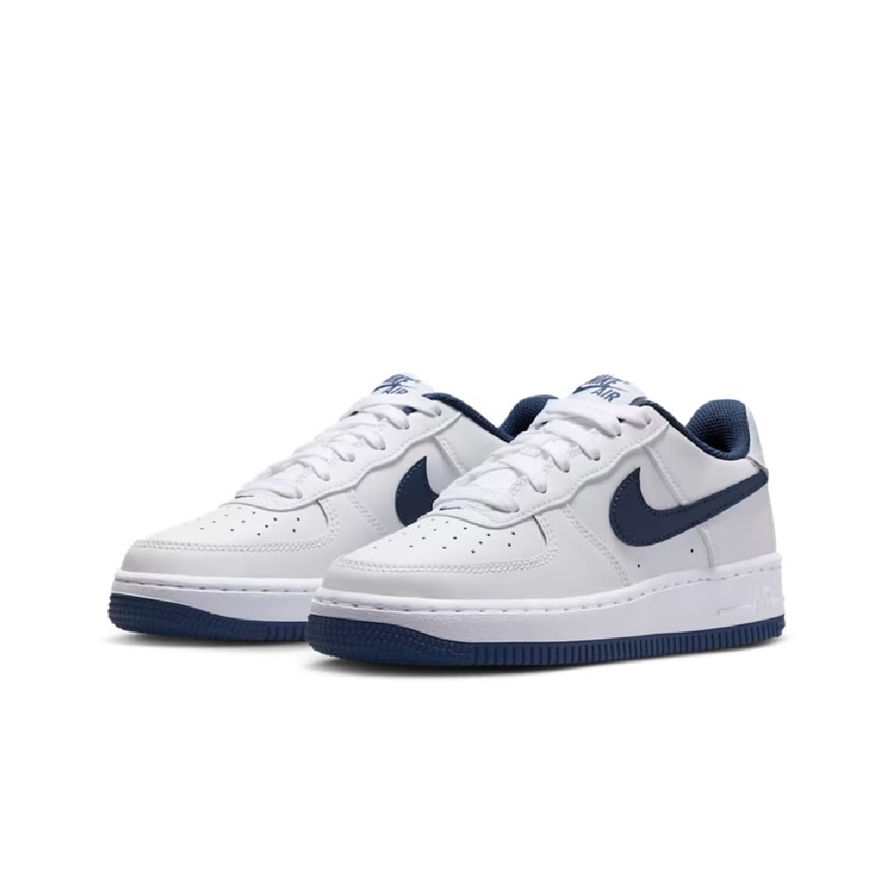 Nike Air Force 1 Big Kids' Shoes (White/Football Grey/Midnight Navy)