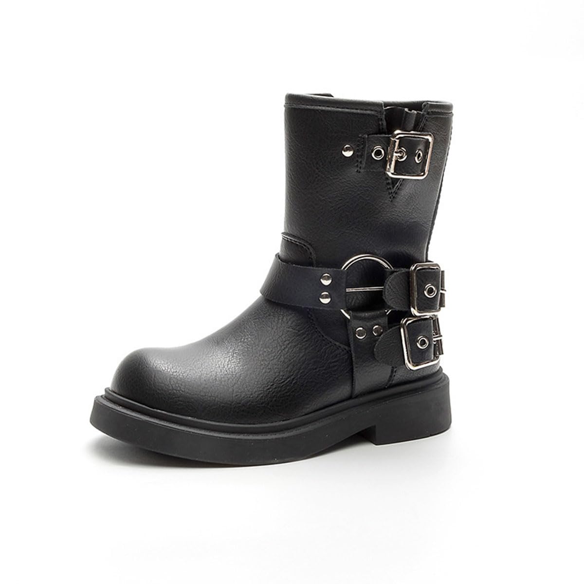 Kids' Mid-Calf Riding Boots with Side Zipper