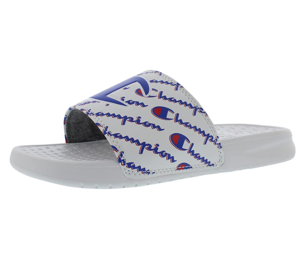 Boys' Slide Sandals – White Blue