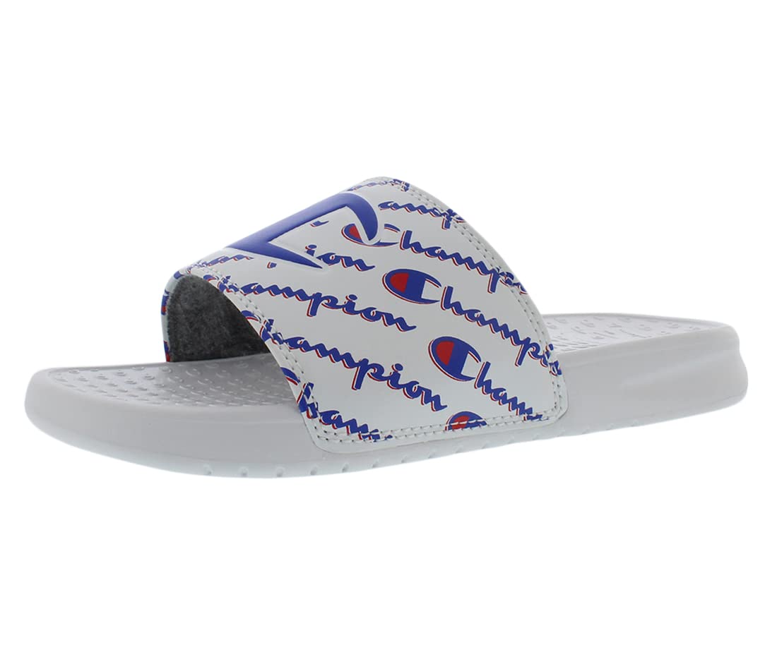 Boys' Slide Sandals – White Blue