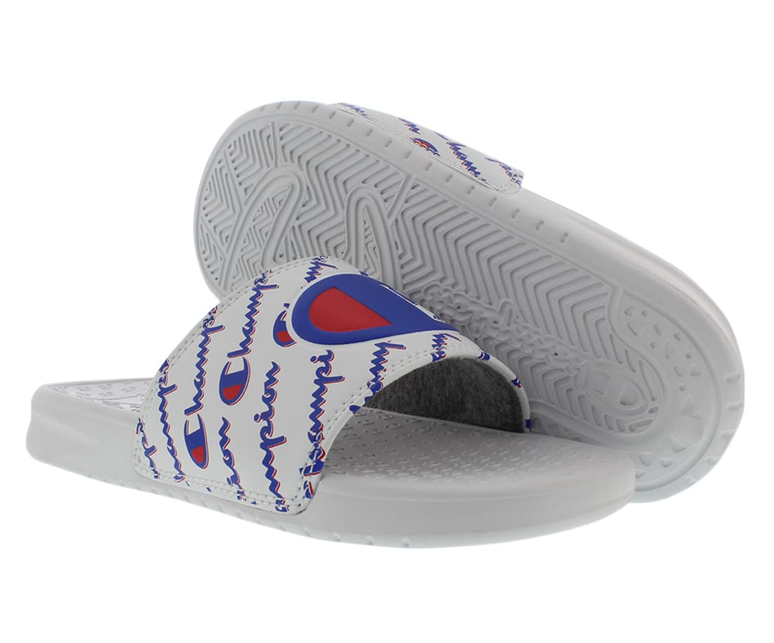 Boys' Slide Sandals – White Blue