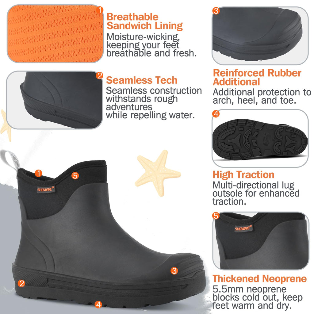 Kids' Waterproof Rubber Rain Boots