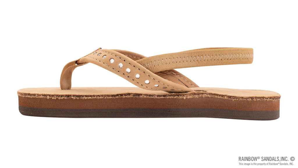 Rainbow Sandals Kid's Single Layer Premier Leather w/Narrow Crystal Strap