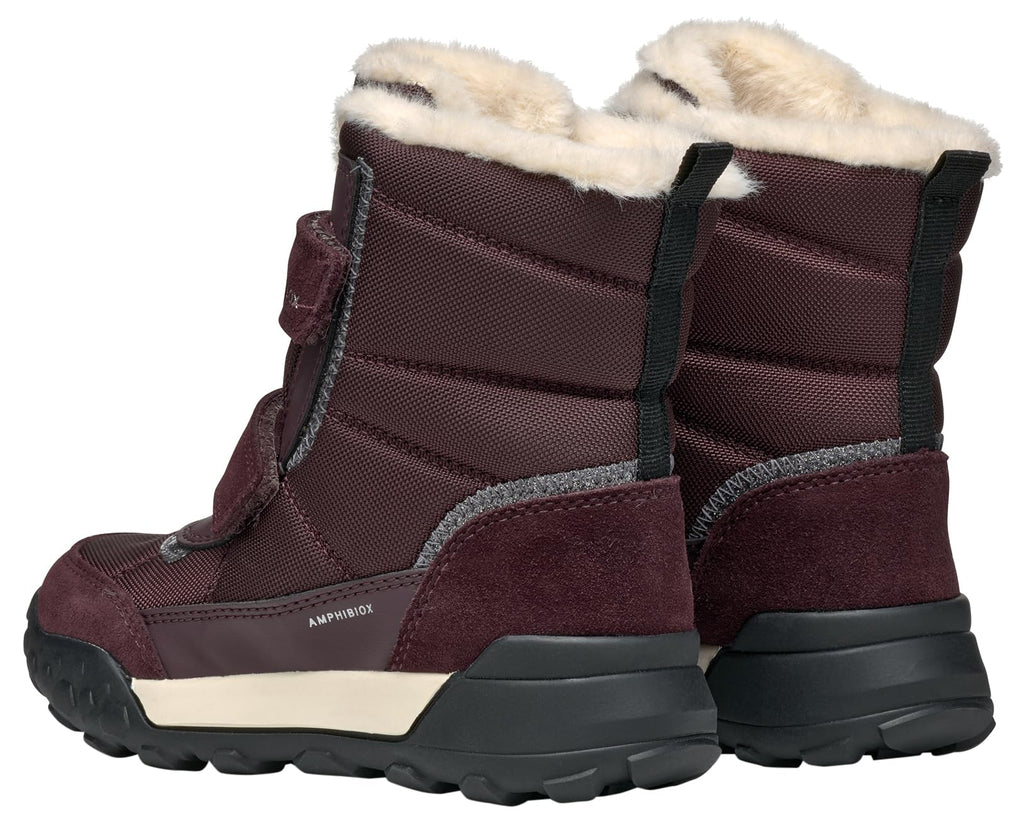 Geox Girl's J Trekkyup B Ab Ankle Boot, Dk Burgundy, 11.5 UK Child