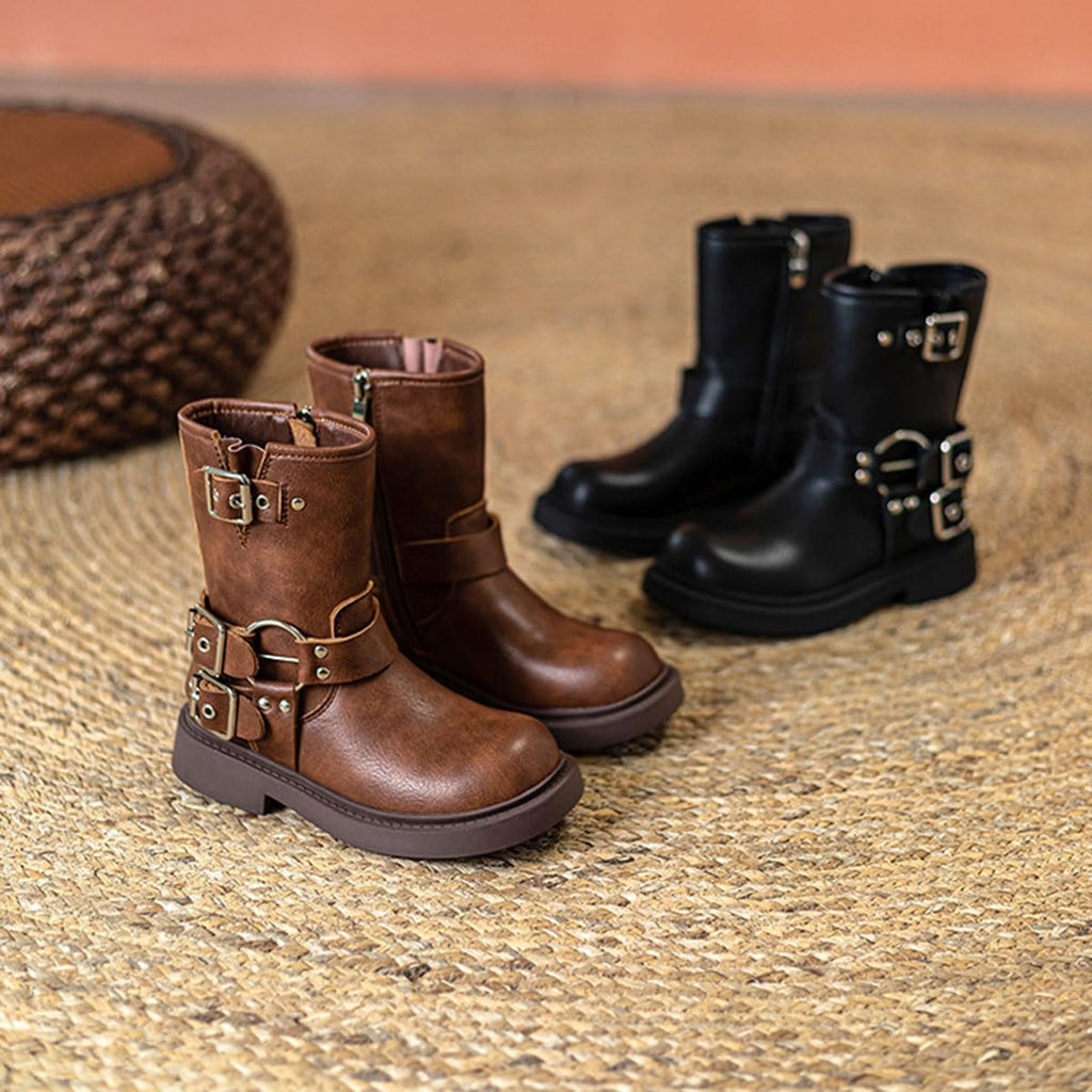 Kids' Mid-Calf Riding Boots with Side Zipper