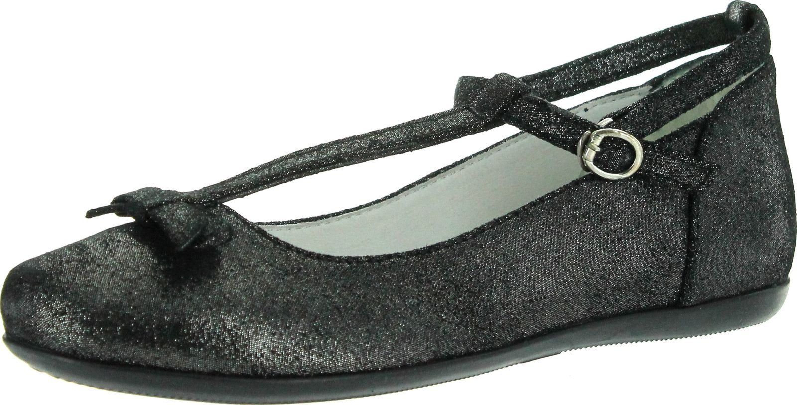 Primigi Girls Meryl Dress T Strap Fashion Flats Shoes,Shine Nero,30