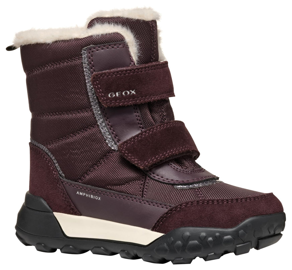 Geox Girl's J Trekkyup B Ab Ankle Boot, Dk Burgundy, 11.5 UK Child