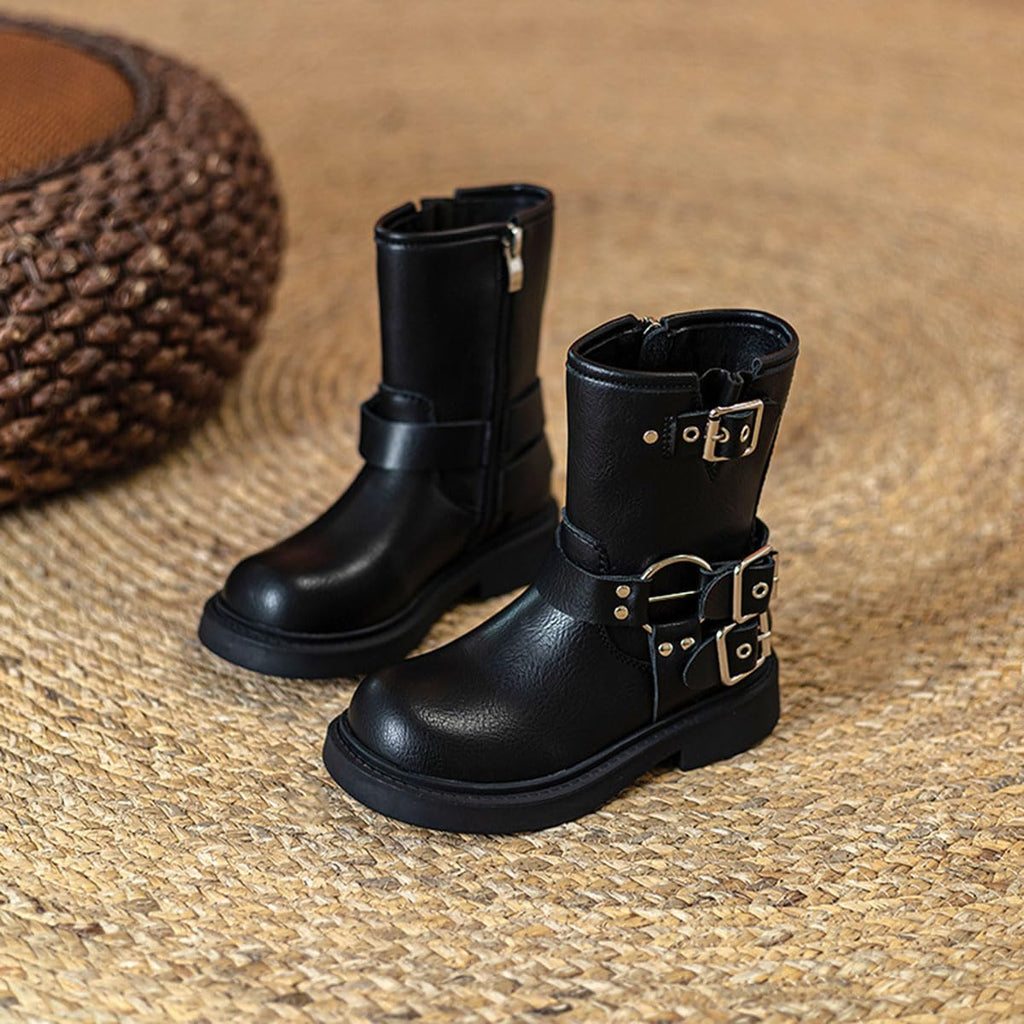 Kids' Mid-Calf Riding Boots with Side Zipper