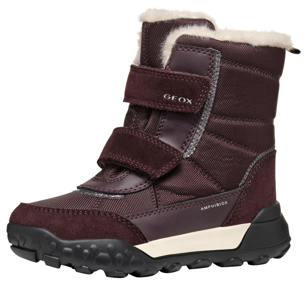 Geox Girl's J Trekkyup B Ab Ankle Boot, Dk Burgundy, 11.5 UK Child