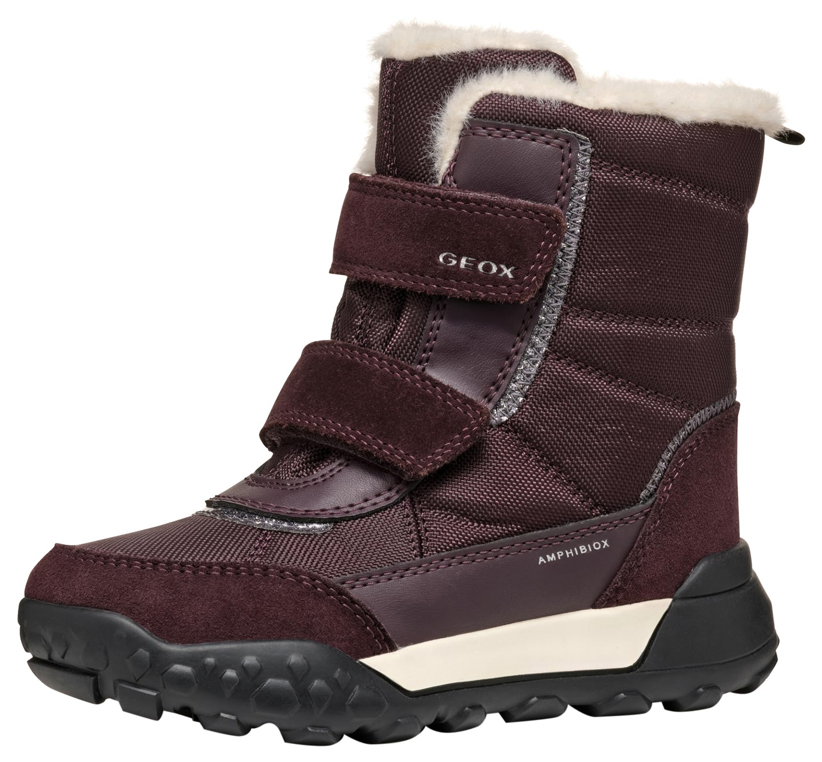 Geox Girl's J Trekkyup B Ab Ankle Boot, Dk Burgundy, 11.5 UK Child