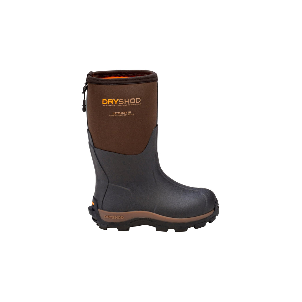 Dryshod Kids Haymaker Farm Boots | Rubber | Waterproof | Pull On | HAY-KD-BR
