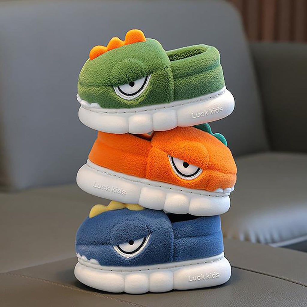 Kids' Dinosaur Plush House Slippers
