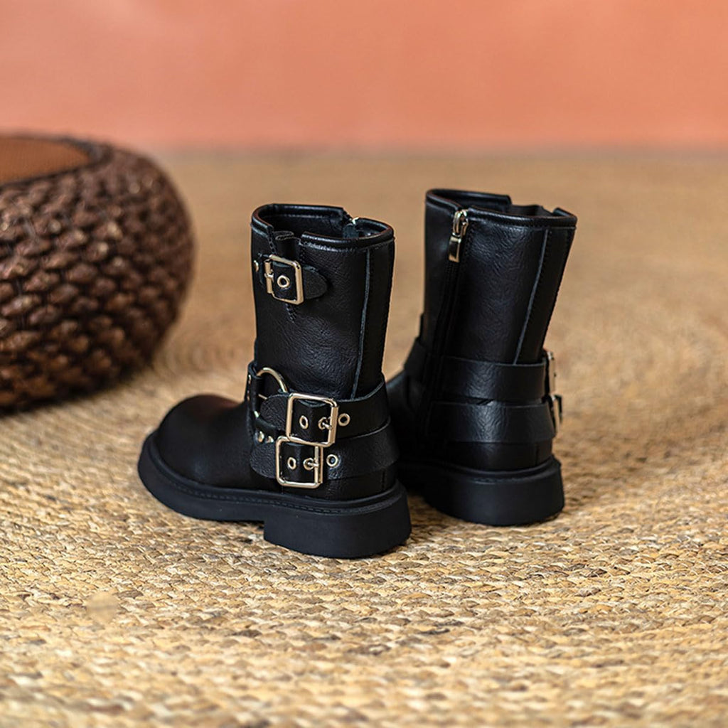 Kids' Mid-Calf Riding Boots with Side Zipper