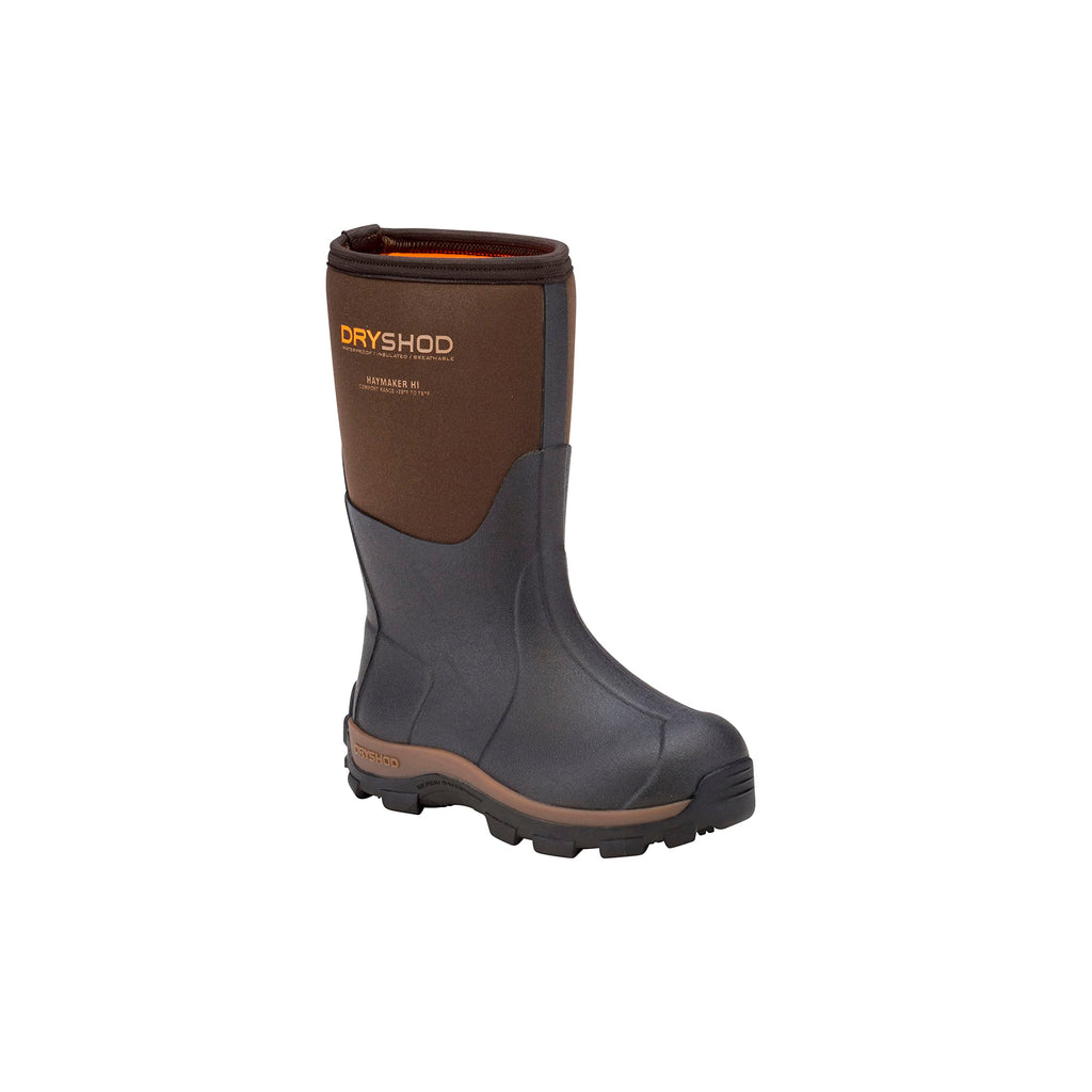 Dryshod Kids Haymaker Farm Boots | Rubber | Waterproof | Pull On | HAY-KD-BR