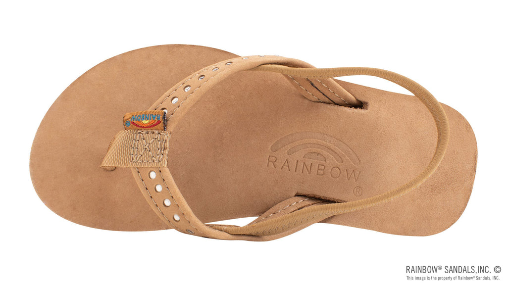 Rainbow Sandals Kid's Single Layer Premier Leather w/Narrow Crystal Strap