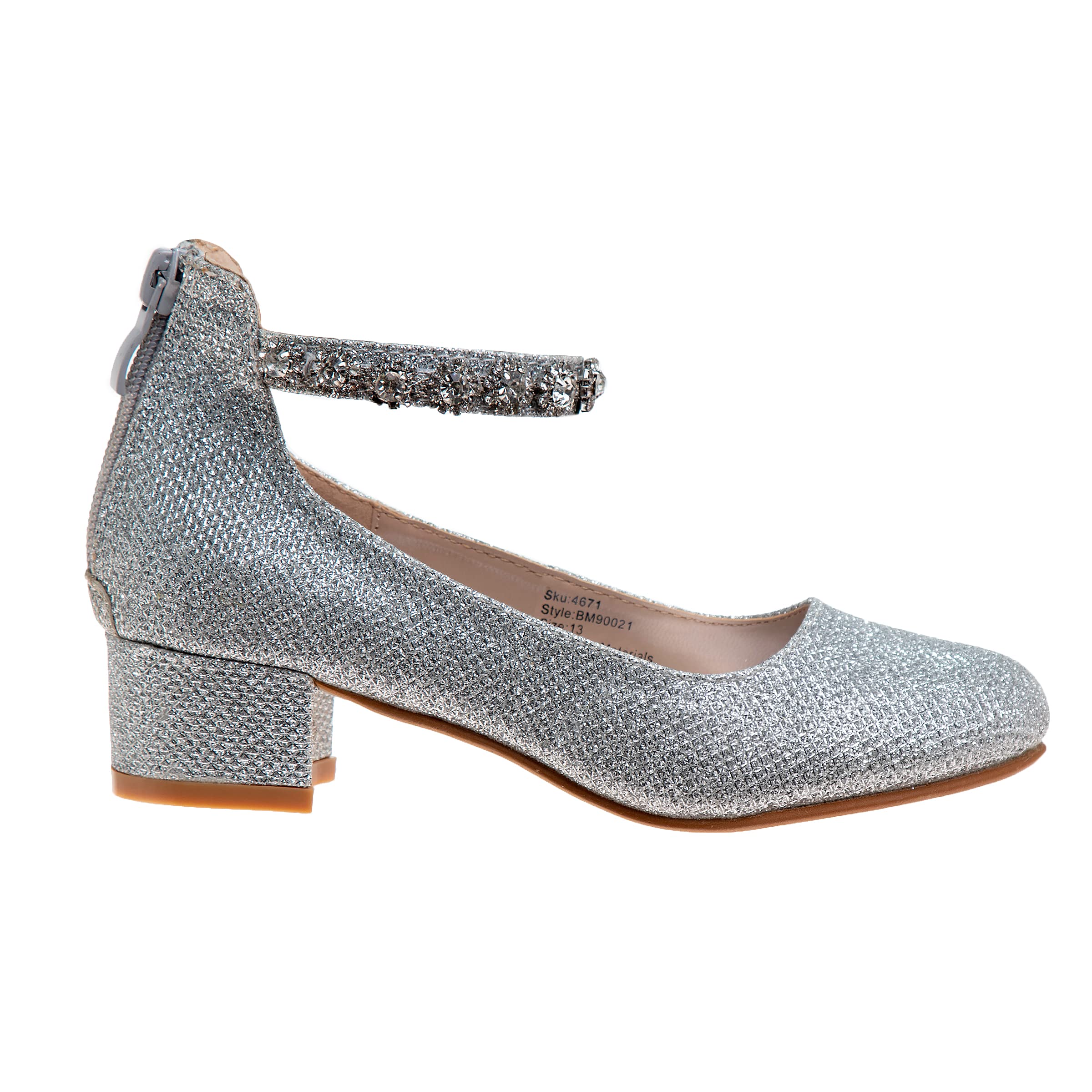 Girls' Ankle Strap Block Heel Party Pumps