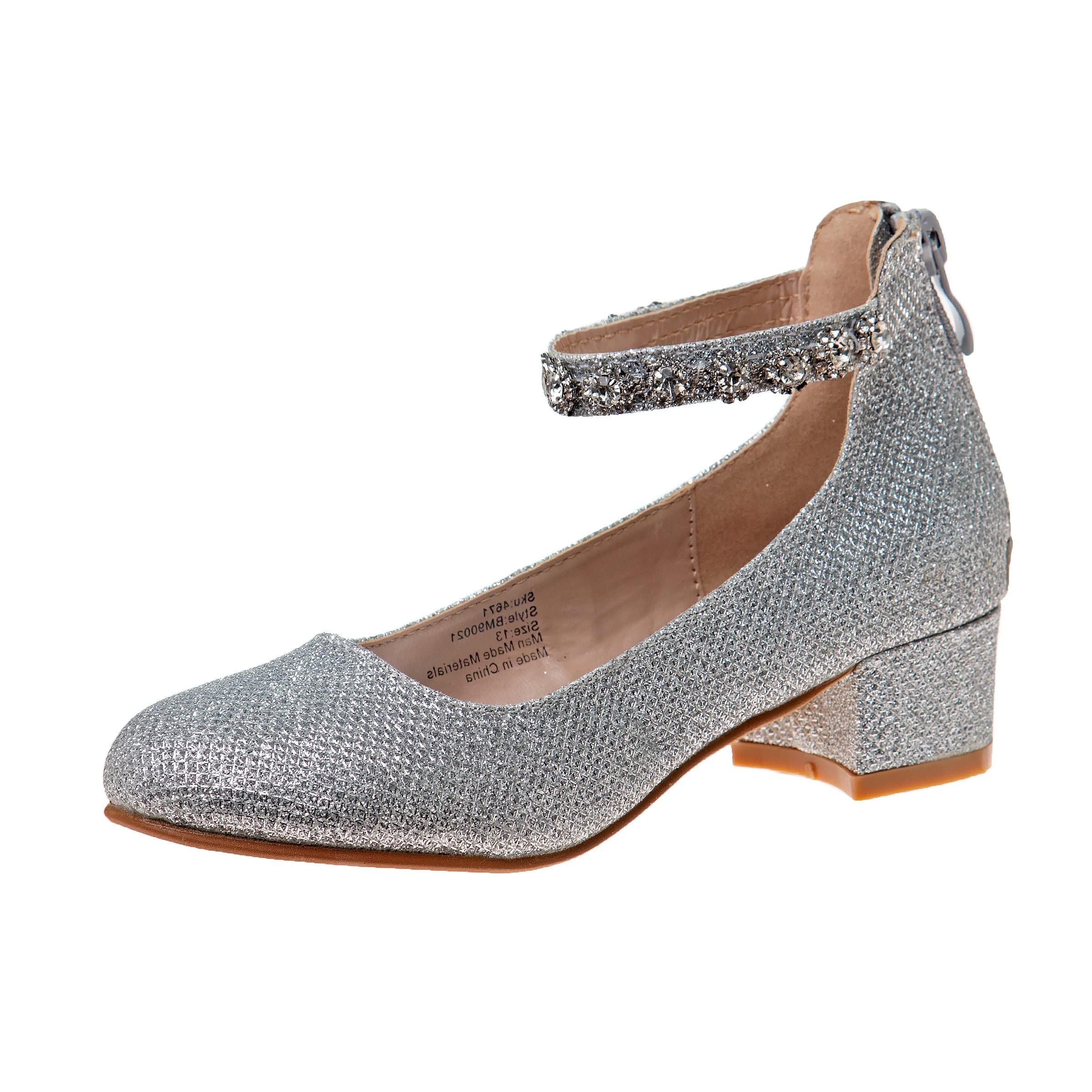 Girls' Ankle Strap Block Heel Party Pumps