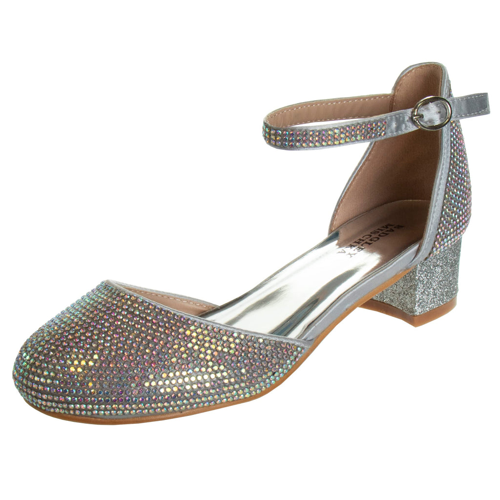 Girls' Ankle Strap Block Heel Party Pumps