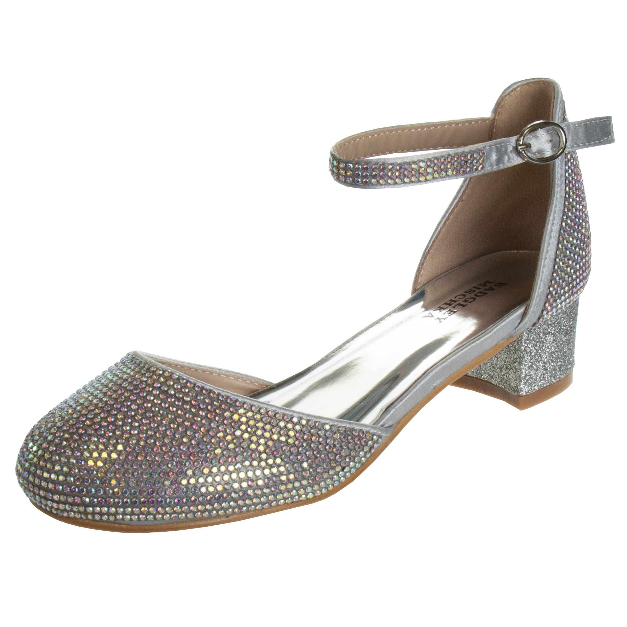 Girls' Ankle Strap Block Heel Party Pumps