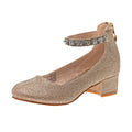Girls' Ankle Strap Block Heel Party Pumps